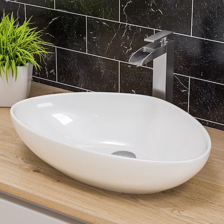 Alfi Brand ALFI brand ABC914 White 23" Fancy Above Mount Ceramic Sink ABC914